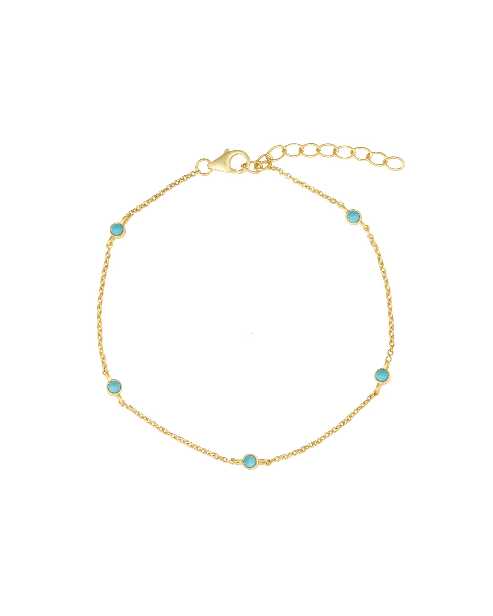 Quiet Icon-5 Bezel Turquoise Chain Bracelet-Bracelets-14k Gold Vermeil, Turquoise-Blue Ruby Jewellery-Vancouver Canada