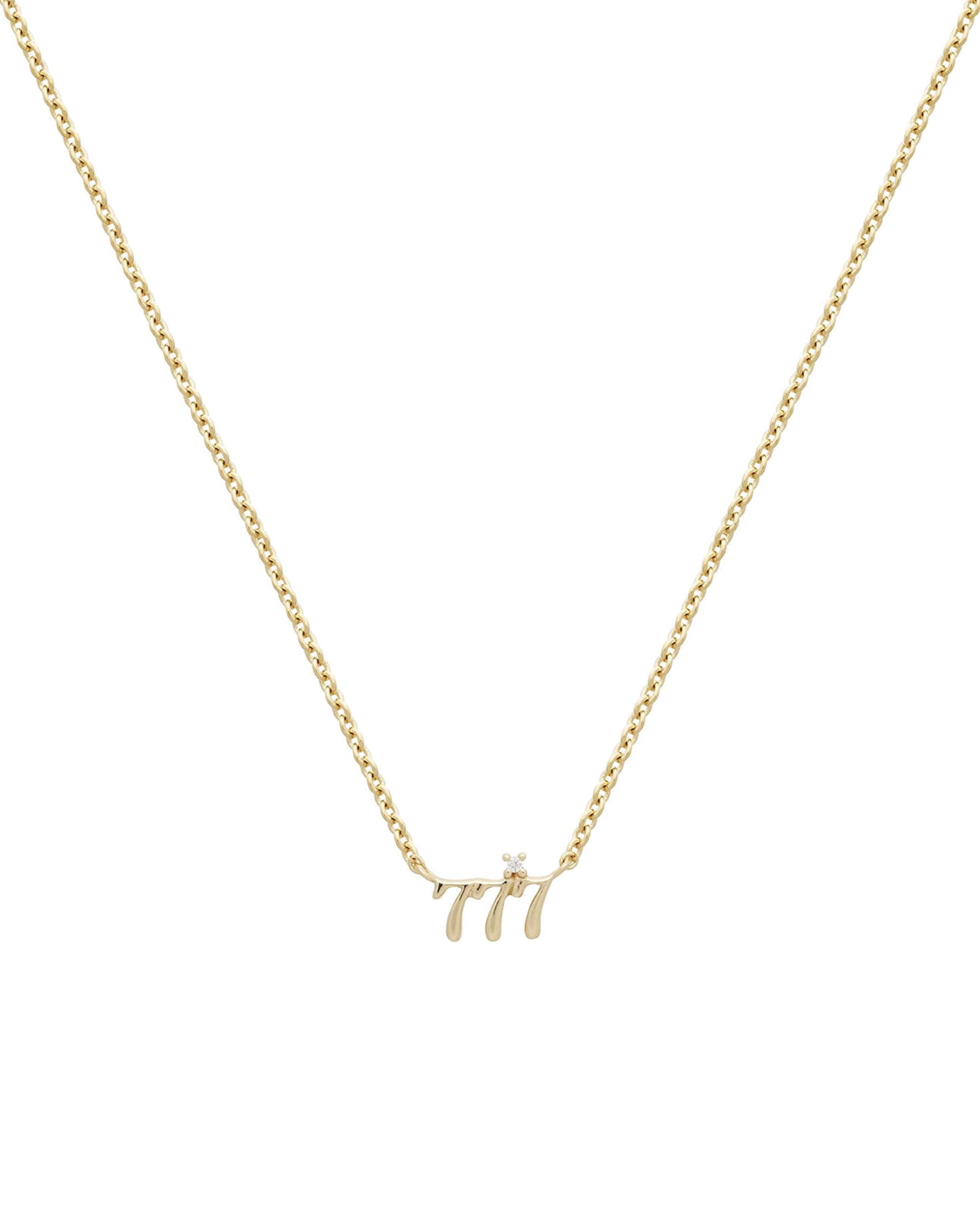 Quiet Icon-Angel #777 Necklace-Necklaces-14k Gold Vermeil, Cubic Zirconia-Blue Ruby Jewellery-Vancouver Canada