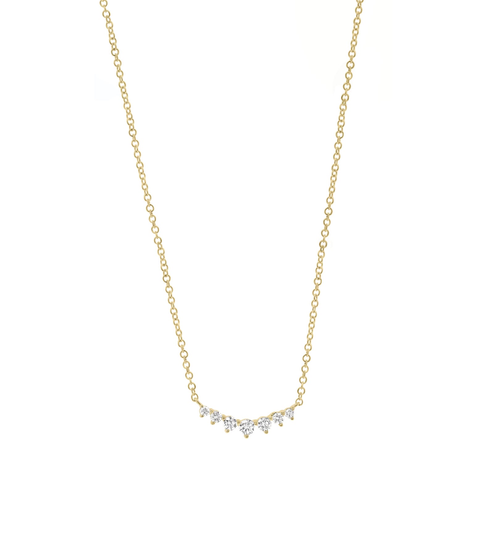 Quiet Icon-Gradual Round CZ Necklace-Necklaces-14k Gold Vermeil, Cubic Zirconia-Blue Ruby Jewellery-Vancouver Canada