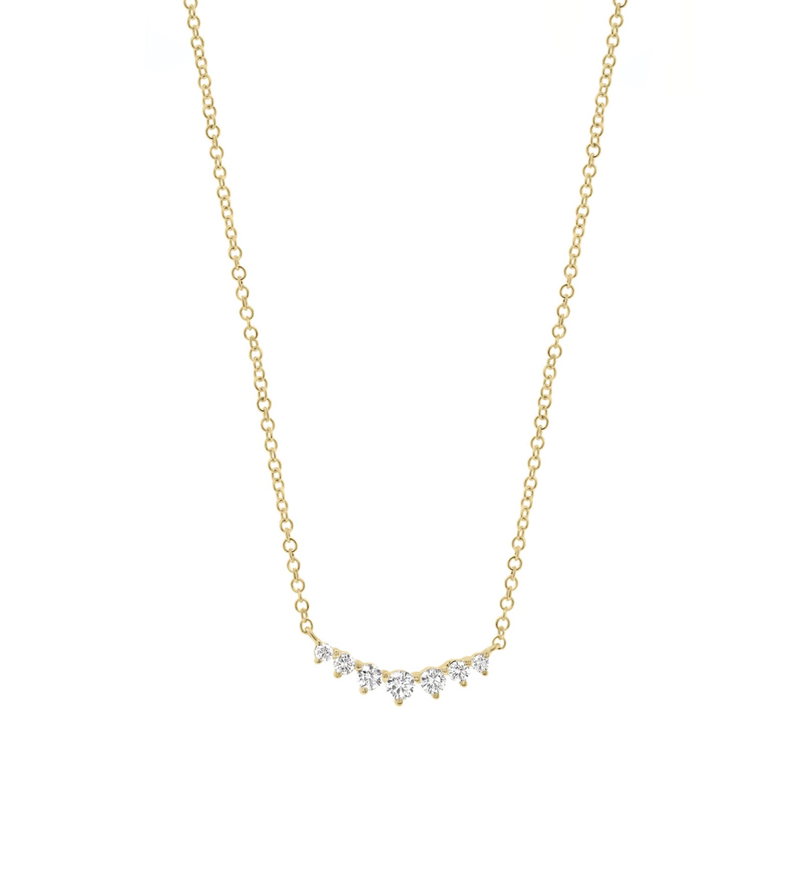 Quiet Icon-Gradual Round CZ Necklace-Necklaces-14k Gold Vermeil, Cubic Zirconia-Blue Ruby Jewellery-Vancouver Canada