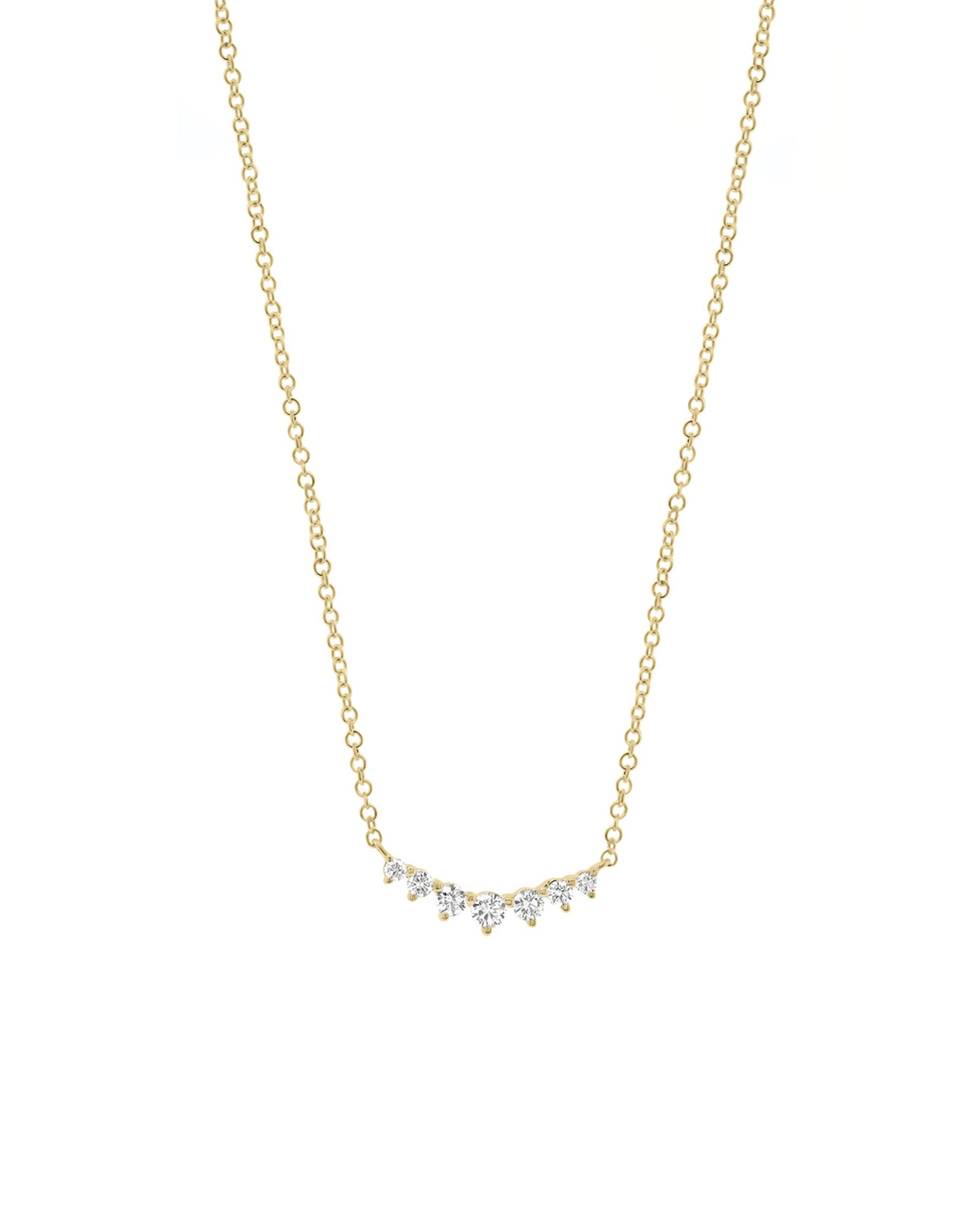 Quiet Icon-Gradual Round CZ Necklace-Necklaces-14k Gold Vermeil, Cubic Zirconia-Blue Ruby Jewellery-Vancouver Canada