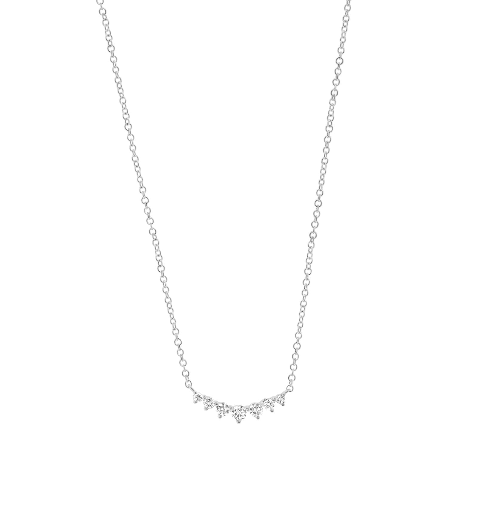Quiet Icon-Gradual Round CZ Necklace-Necklaces-Rhodium-plated Sterling Silver, Cubic Zirconia-Blue Ruby Jewellery-Vancouver Canada