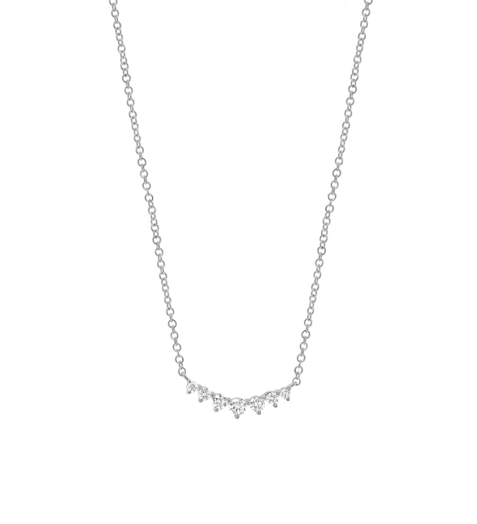 Quiet Icon-Gradual Round CZ Necklace-Necklaces-Rhodium-plated Sterling Silver, Cubic Zirconia-Blue Ruby Jewellery-Vancouver Canada