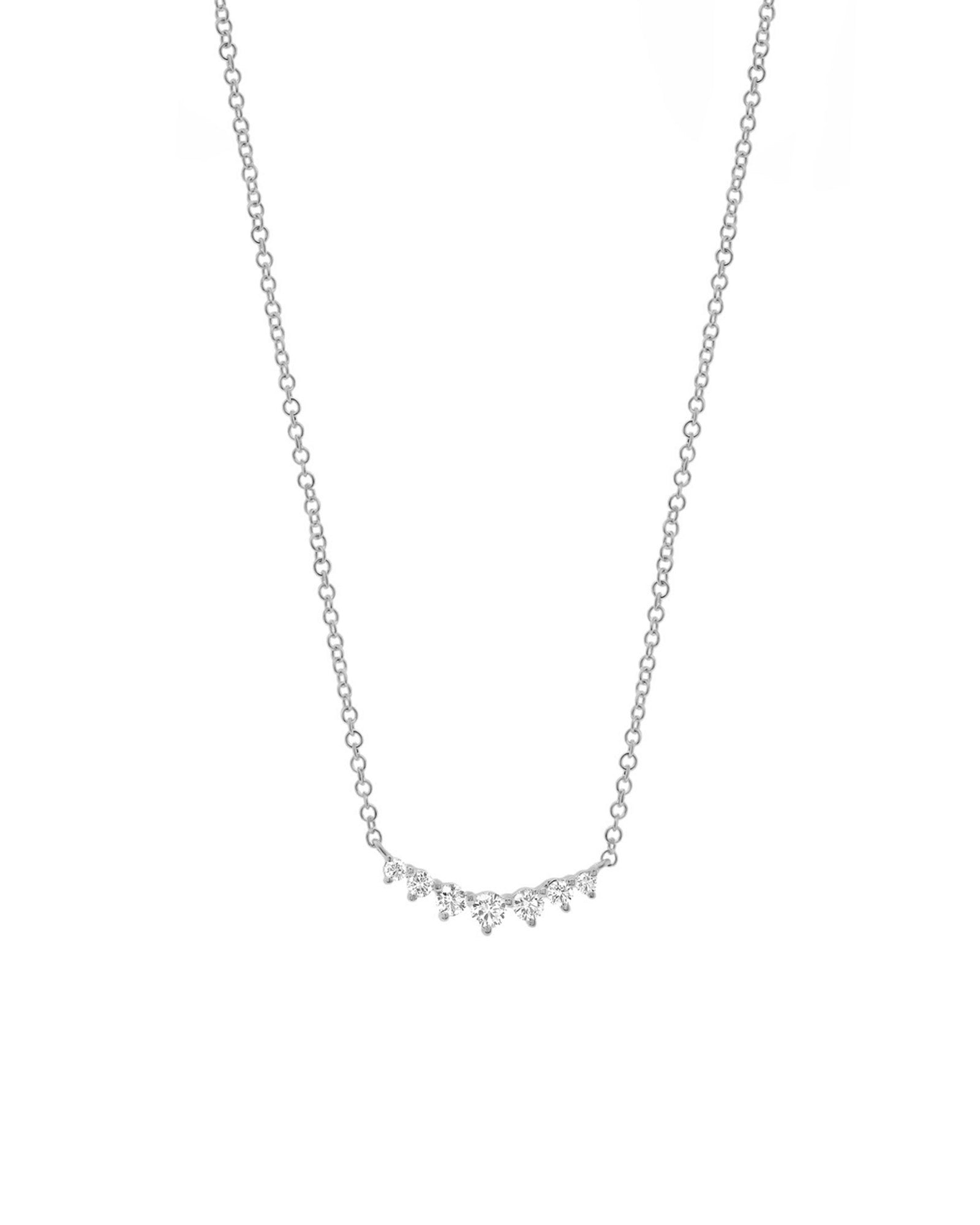 Quiet Icon-Gradual Round CZ Necklace-Necklaces-Rhodium-plated Sterling Silver, Cubic Zirconia-Blue Ruby Jewellery-Vancouver Canada