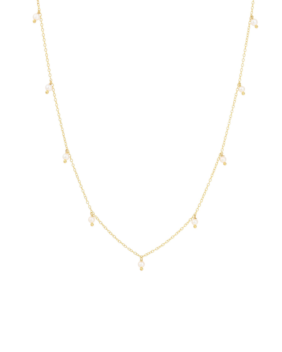 Quiet Icon-Multi Pearl Drop Necklace-Necklaces-14k Gold Vermeil, White Pearl-Blue Ruby Jewellery-Vancouver Canada