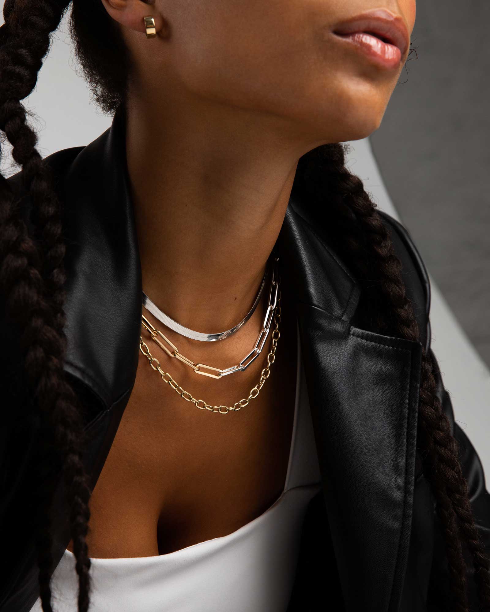 Quiet Icon-Herringbone Necklace-Necklaces-Rhodium Plated Sterling Silver-Blue Ruby Jewellery-Vancouver Canada