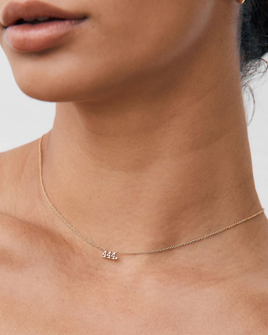 Angel #444 Necklace 14k Gold Vermeil, Cubic Zirconia