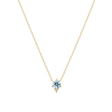 Quiet Icon-Round Aquamarine CZ Necklace-Necklaces-14k Gold Vermeil, Cubic Zirconia-Blue Ruby Jewellery-Vancouver Canada