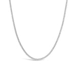 Quiet Icon-CZ Tennis Necklace | 2mm-Necklaces-Rhodium-plated Sterling Silver, Cubic Zirconia-Blue Ruby Jewellery-Vancouver Canada