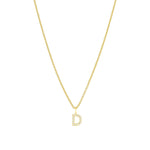 CZ Initial Necklace 14k Gold Vermeil, Cubic Zirconia / D