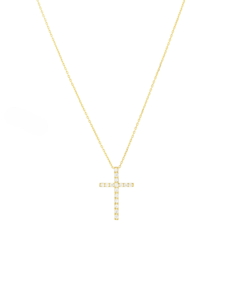 Large Clear CZ Cross on Gemstone
