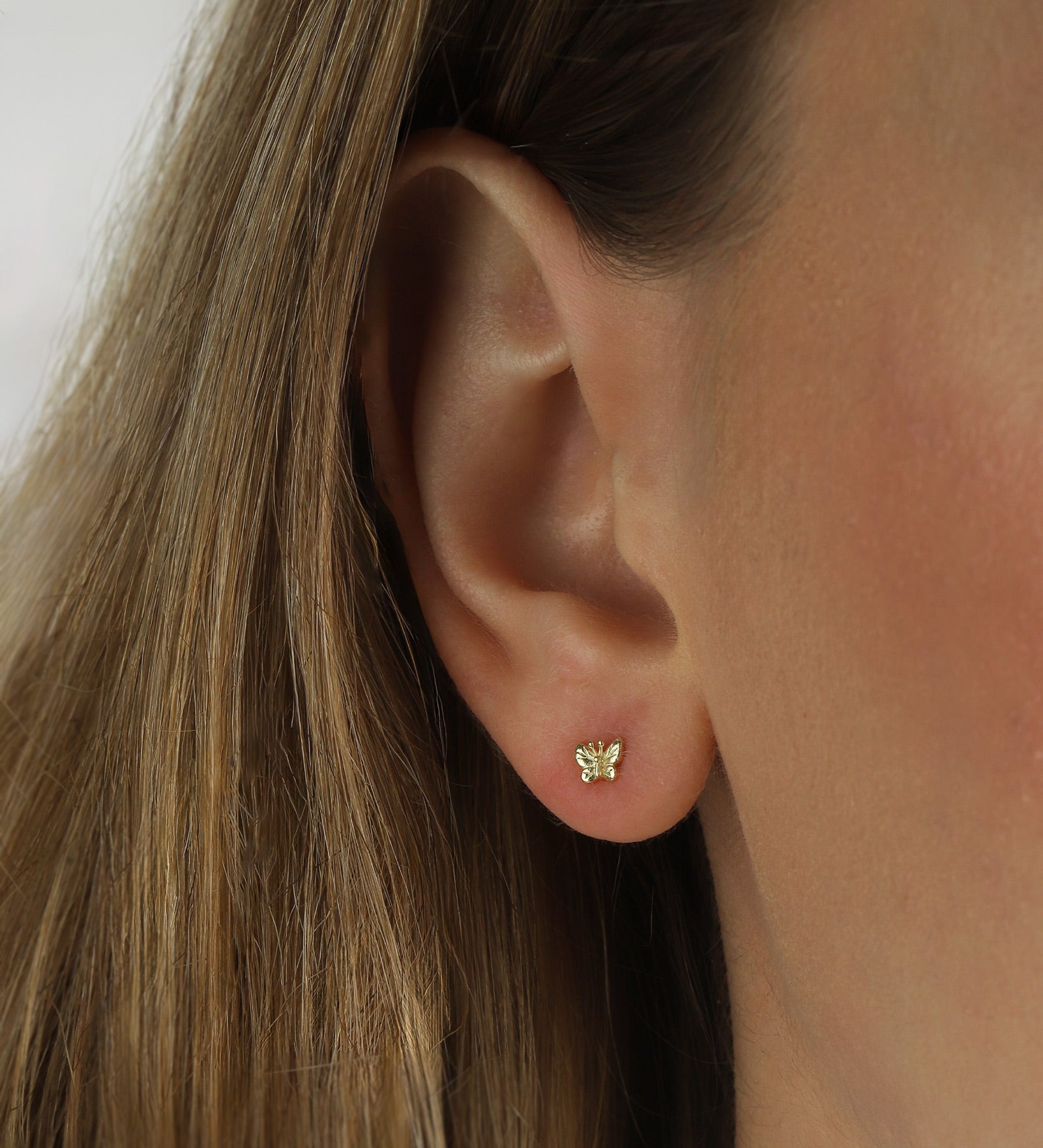 Tiny Butterfly Studs 14k Gold Vermeil