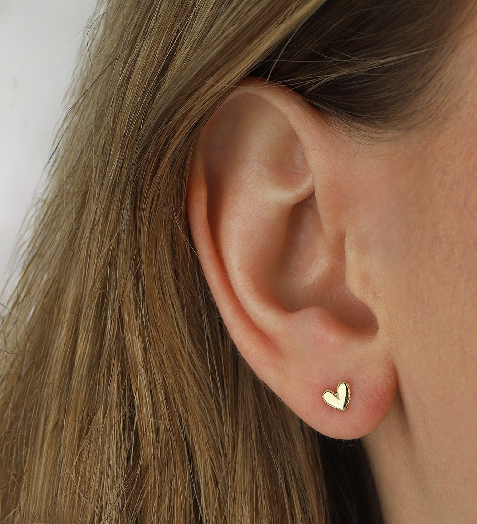Heart Beaded Halo Studs 14k Gold Vermeil