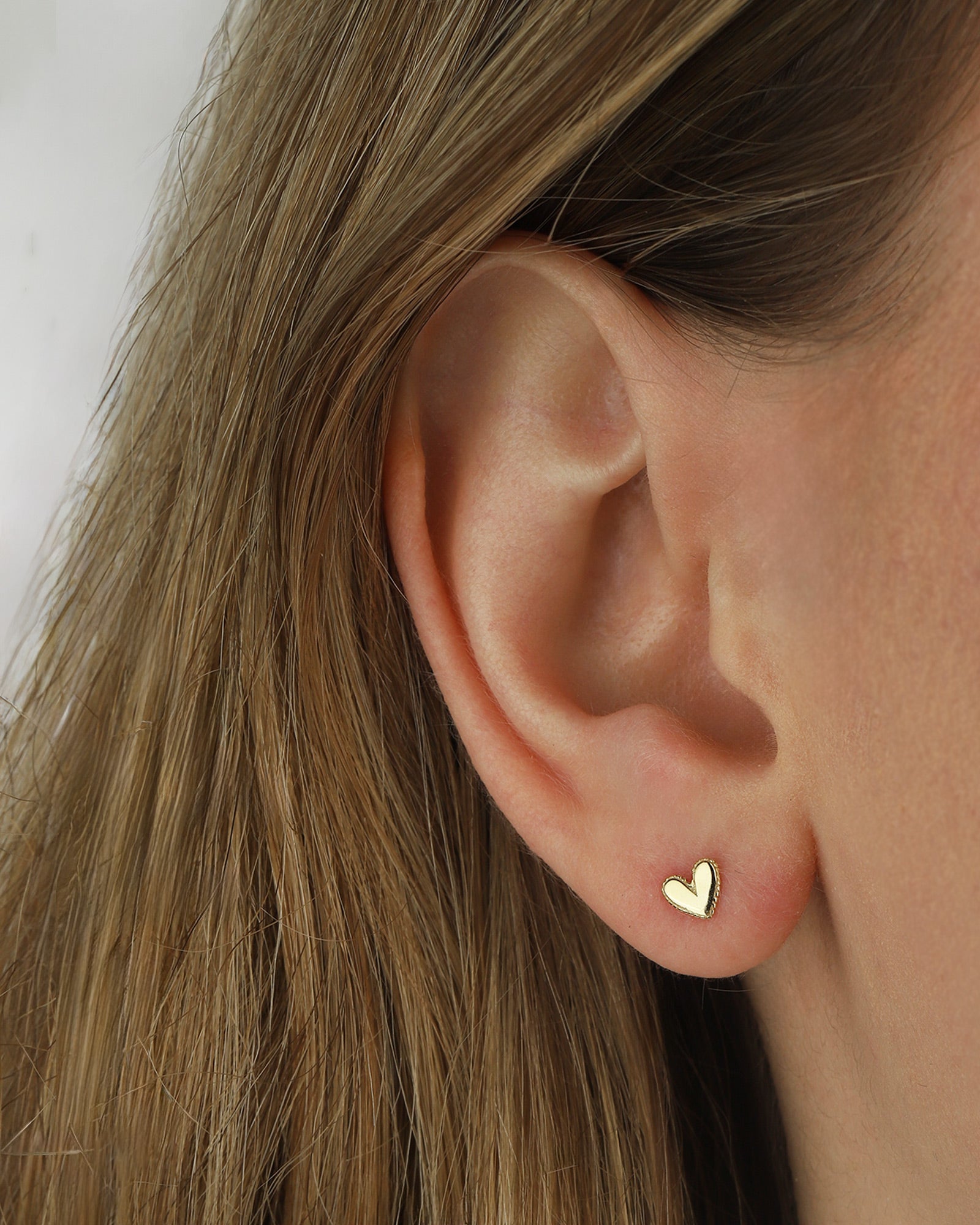 Heart Beaded Halo Studs 14k Gold Vermeil