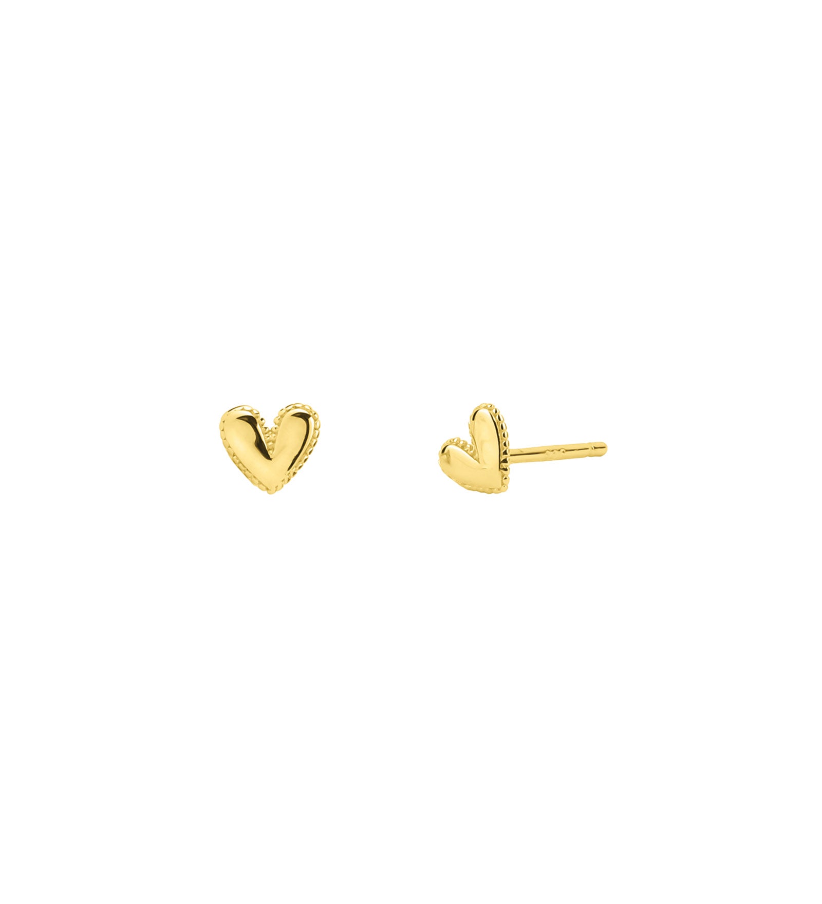 Heart Beaded Halo Studs 14k Gold Vermeil