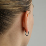 Quiet Icon-Oval Huggies | 15mm-Earrings-Blue Ruby Jewellery-Vancouver Canada