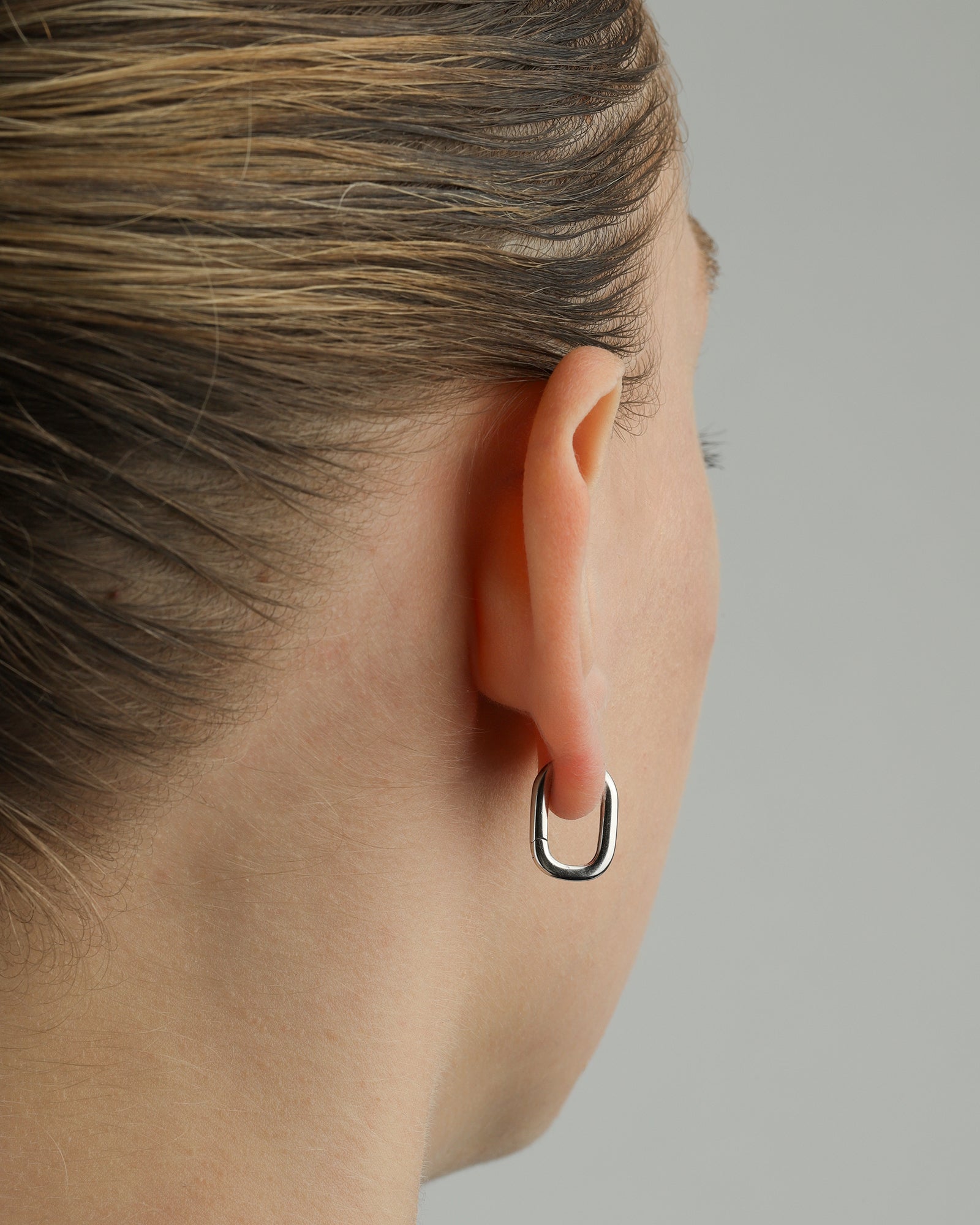 Quiet Icon-Oval Huggies | 15mm-Earrings-Blue Ruby Jewellery-Vancouver Canada