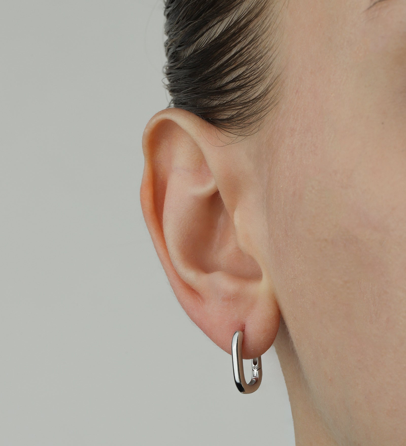 Quiet Icon-Oval Huggies | 15mm-Earrings-Blue Ruby Jewellery-Vancouver Canada