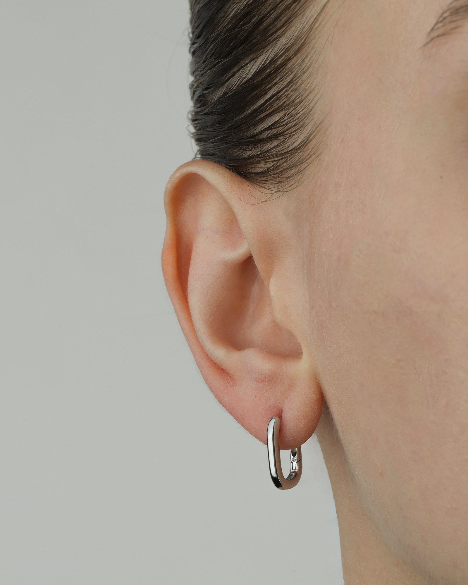 Quiet Icon-Oval Huggies | 15mm-Earrings-Blue Ruby Jewellery-Vancouver Canada