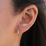 Quiet Icon-CZ Huggies | 12mm-Earrings-14k Gold Vermeil, Cubic Zirconia-Blue Ruby Jewellery-Vancouver Canada