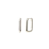 Quiet Icon-Rectangular Huggies | 20mm-Earrings-Rhodium-plated Sterling Silver-Blue Ruby Jewellery-Vancouver Canada