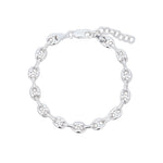 Quiet Icon-Oval Puffy Mariner Link Bracelet-Bracelets-Blue Ruby Jewellery-Vancouver Canada