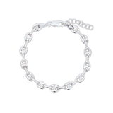Quiet Icon-Oval Puffy Mariner Link Bracelet-Bracelets-Blue Ruby Jewellery-Vancouver Canada