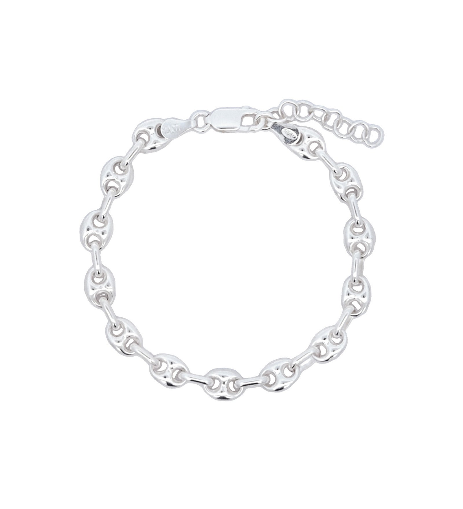 Quiet Icon-Oval Puffy Mariner Link Bracelet-Bracelets-Blue Ruby Jewellery-Vancouver Canada