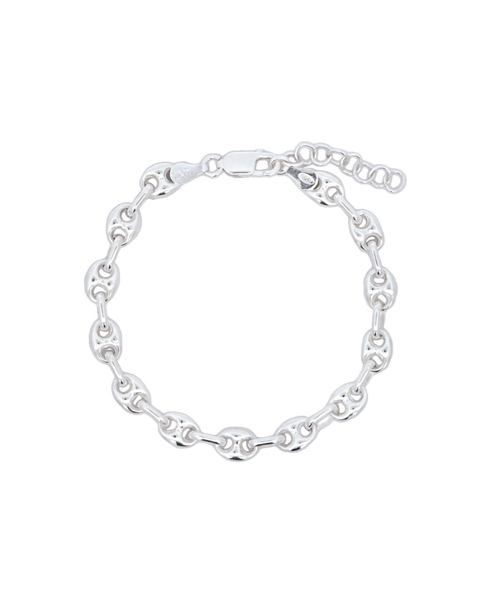 Quiet Icon-Oval Puffy Mariner Link Bracelet-Bracelets-Blue Ruby Jewellery-Vancouver Canada