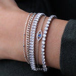 Quiet Icon-CZ Tennis Bracelet-Bracelets-Rhodium Plated Sterling Silver, Cubic Zirconia-Blue Ruby Jewellery-Vancouver Canada