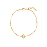Quiet Icon-Clover Single CZ Bracelet-Bracelets-Blue Ruby Jewellery-Vancouver Canada