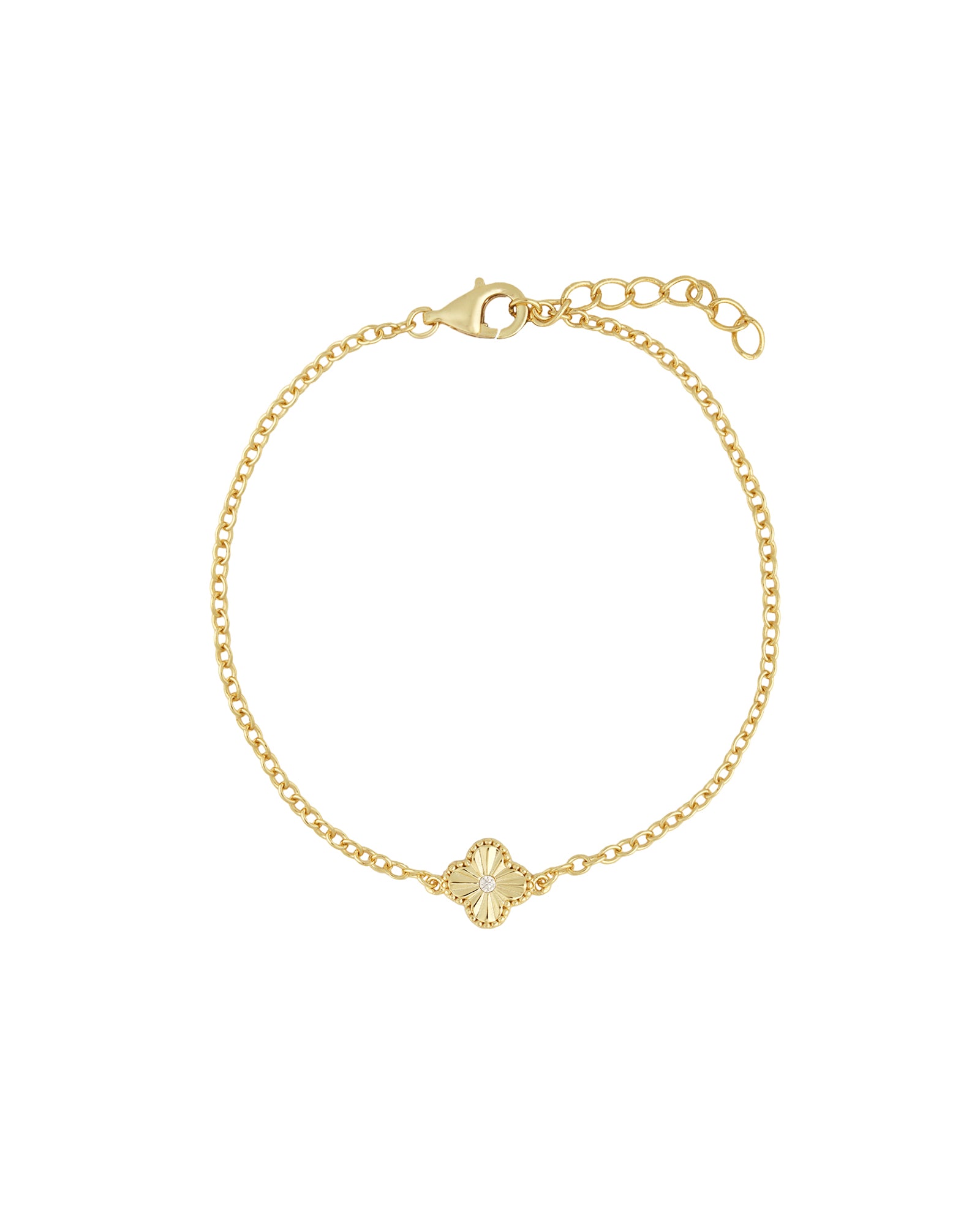 Quiet Icon-Clover Single CZ Bracelet-Bracelets-Blue Ruby Jewellery-Vancouver Canada