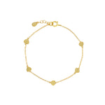 Quiet Icon-Four Heart Bracelet-Bracelets-14k Gold Vermeil-Blue Ruby Jewellery-Vancouver Canada