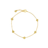 Quiet Icon-Four Heart Bracelet-Bracelets-14k Gold Vermeil-Blue Ruby Jewellery-Vancouver Canada