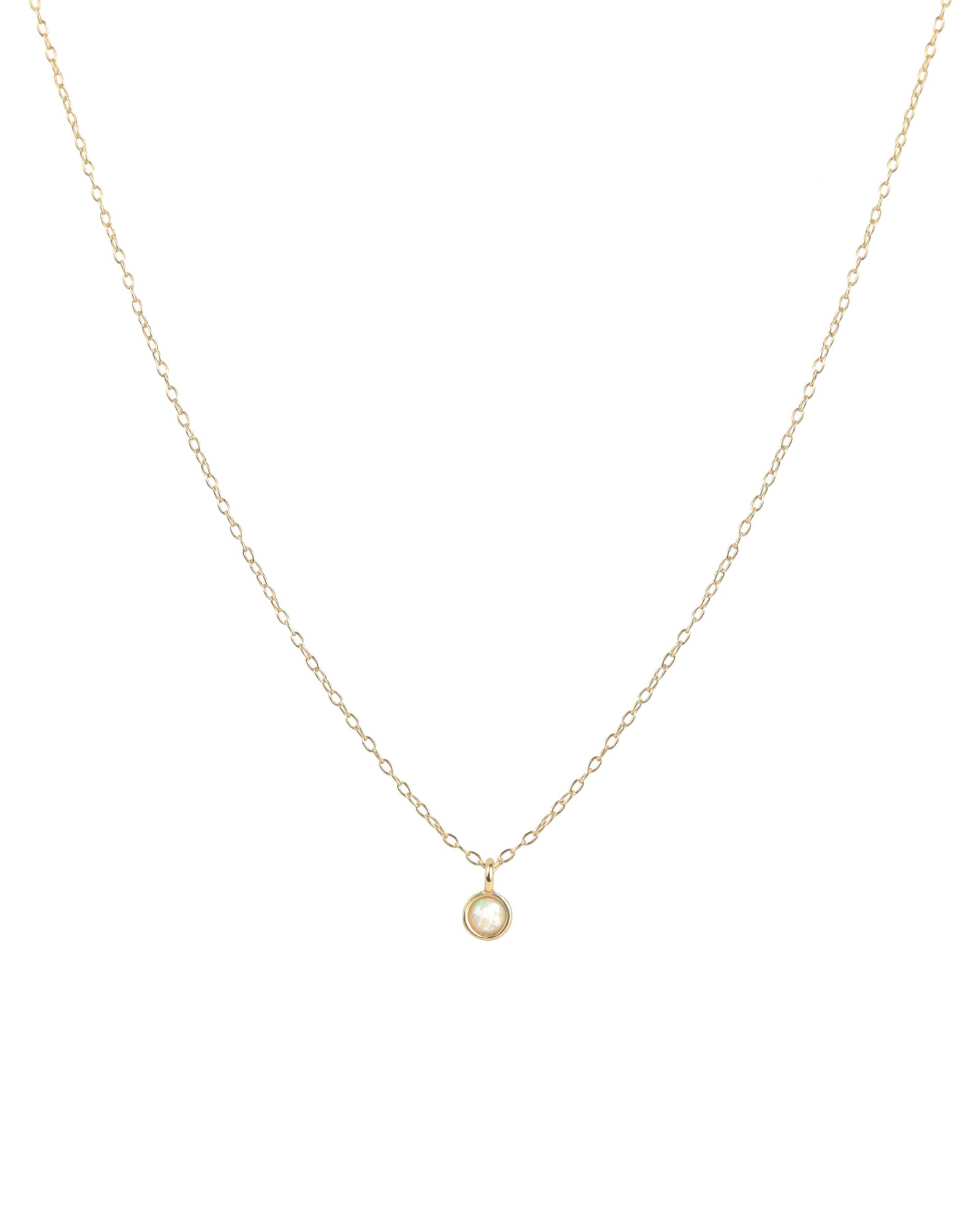 Quiet Icon-Bezel Opal Necklace-Necklaces-14k Gold Vermeil, Opal-Blue Ruby Jewellery-Vancouver Canada