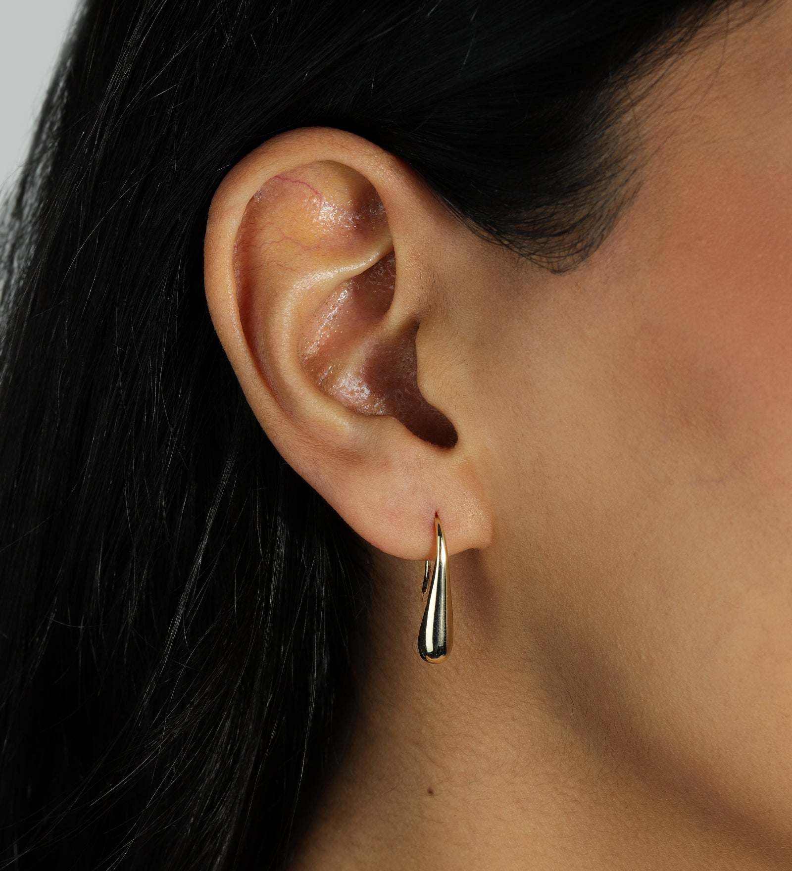 Quiet Icon-Droplet Hooks-Earrings-14k Gold Vermeil-Blue Ruby Jewellery-Vancouver Canada