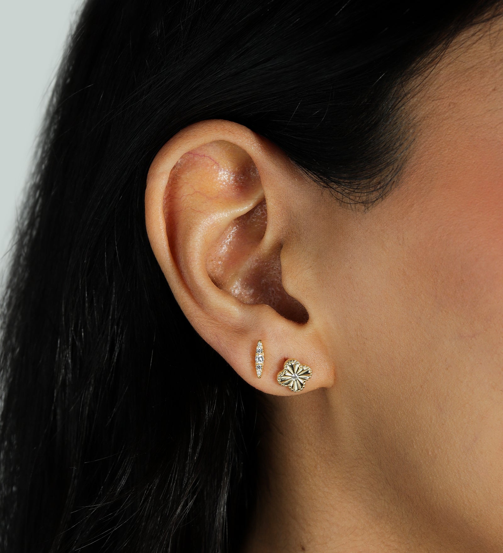 Quiet Icon-Marquise Pavé Studs-Earrings-Blue Ruby Jewellery-Vancouver Canada