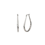 Quiet Icon-Teardrop Hoops-Earrings-Rhodium Plated Sterling Silver-Blue Ruby Jewellery-Vancouver Canada