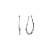 Quiet Icon-Teardrop Hoops-Earrings-Rhodium Plated Sterling Silver-Blue Ruby Jewellery-Vancouver Canada
