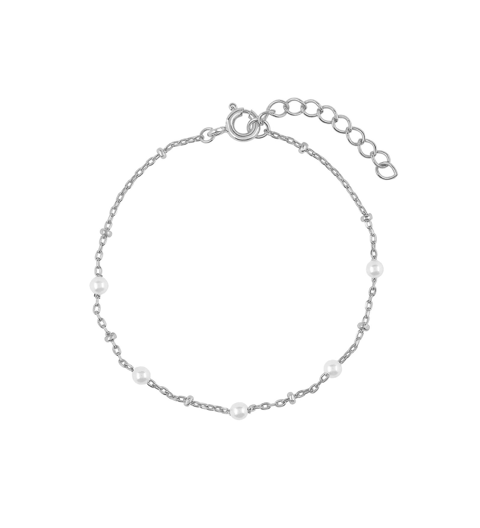 Quiet Icon-Pearl Ball Chain Bracelet-Bracelets-Blue Ruby Jewellery-Vancouver Canada