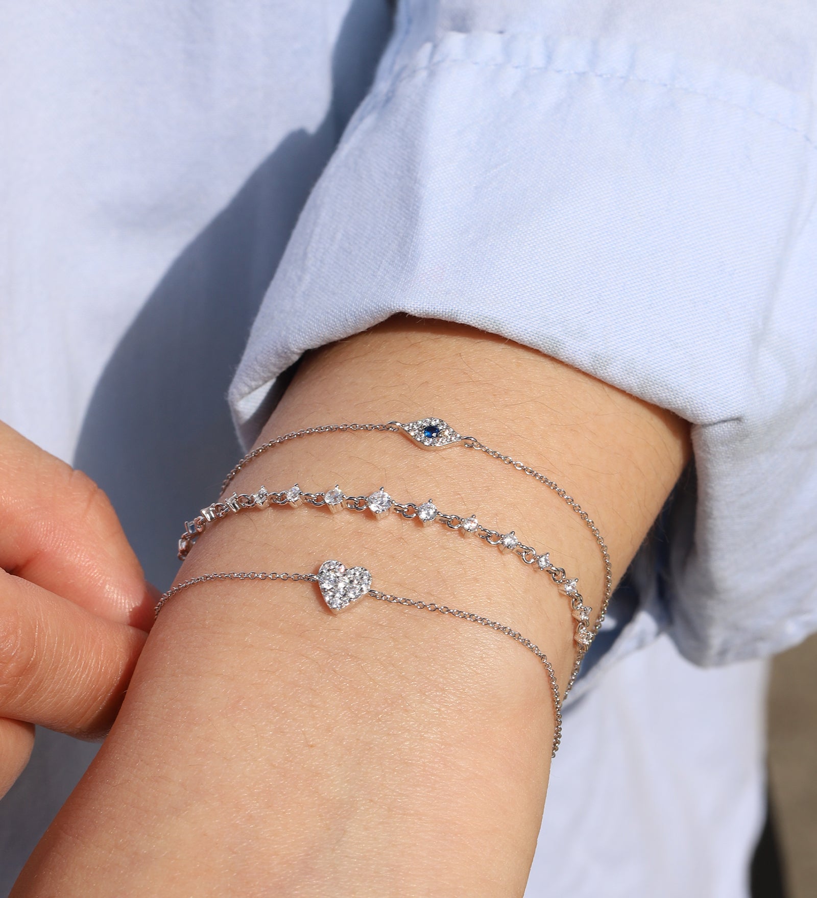 Quiet Icon-Gradual Pull CZ Bracelet-Bracelets-Blue Ruby Jewellery-Vancouver Canada