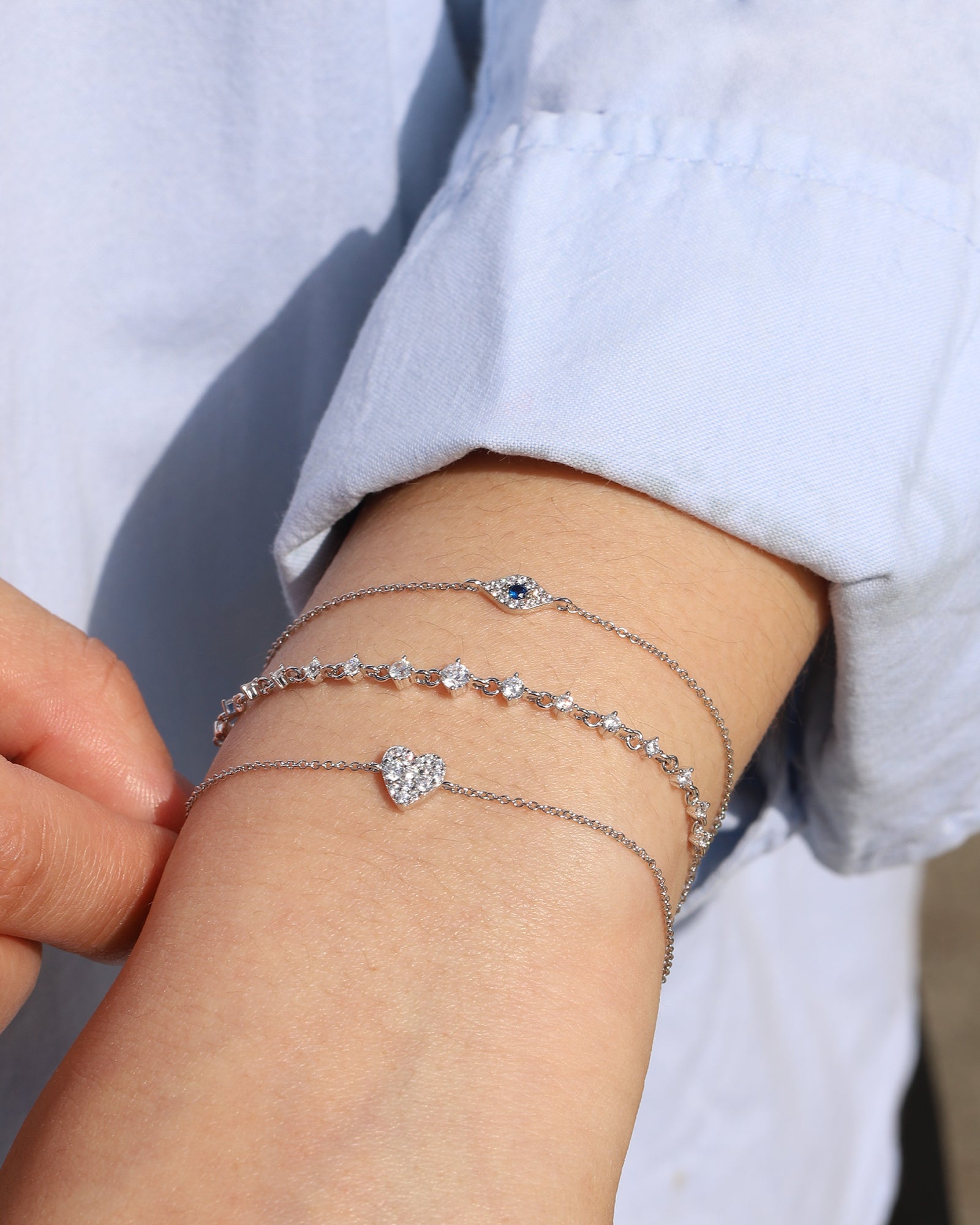 Quiet Icon-Gradual Pull CZ Bracelet-Bracelets-Blue Ruby Jewellery-Vancouver Canada