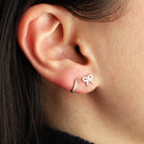 Quiet Icon-Bow Pavé Stud-Earrings-Blue Ruby Jewellery-Vancouver Canada