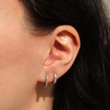 Quiet Icon-Channel CZ Huggies-Earrings-Blue Ruby Jewellery-Vancouver Canada