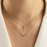 Quiet Icon-Cross Bezel CZ Necklace-Necklaces-Blue Ruby Jewellery-Vancouver Canada