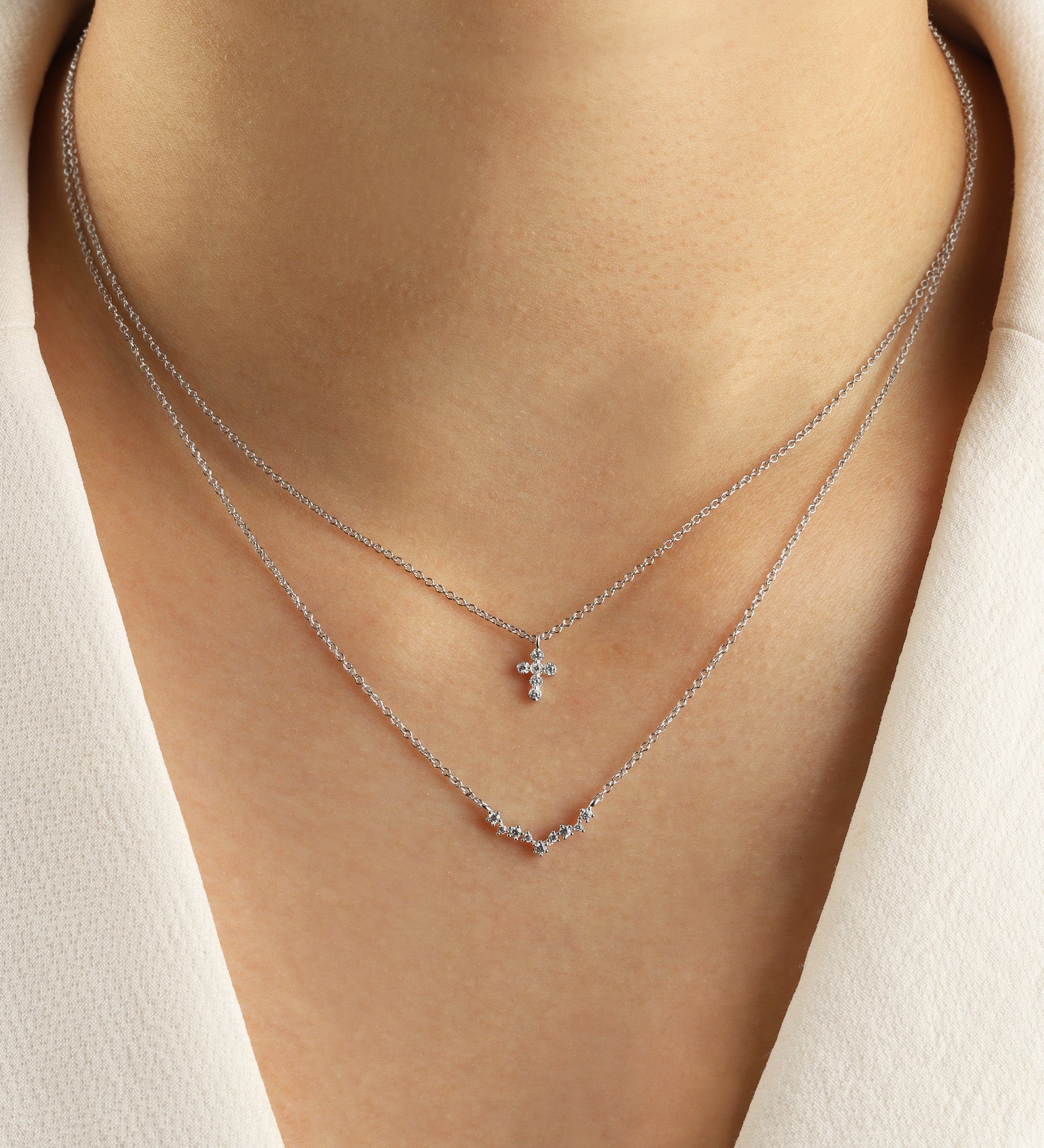 Quiet Icon-Cross Bezel CZ Necklace-Necklaces-Blue Ruby Jewellery-Vancouver Canada