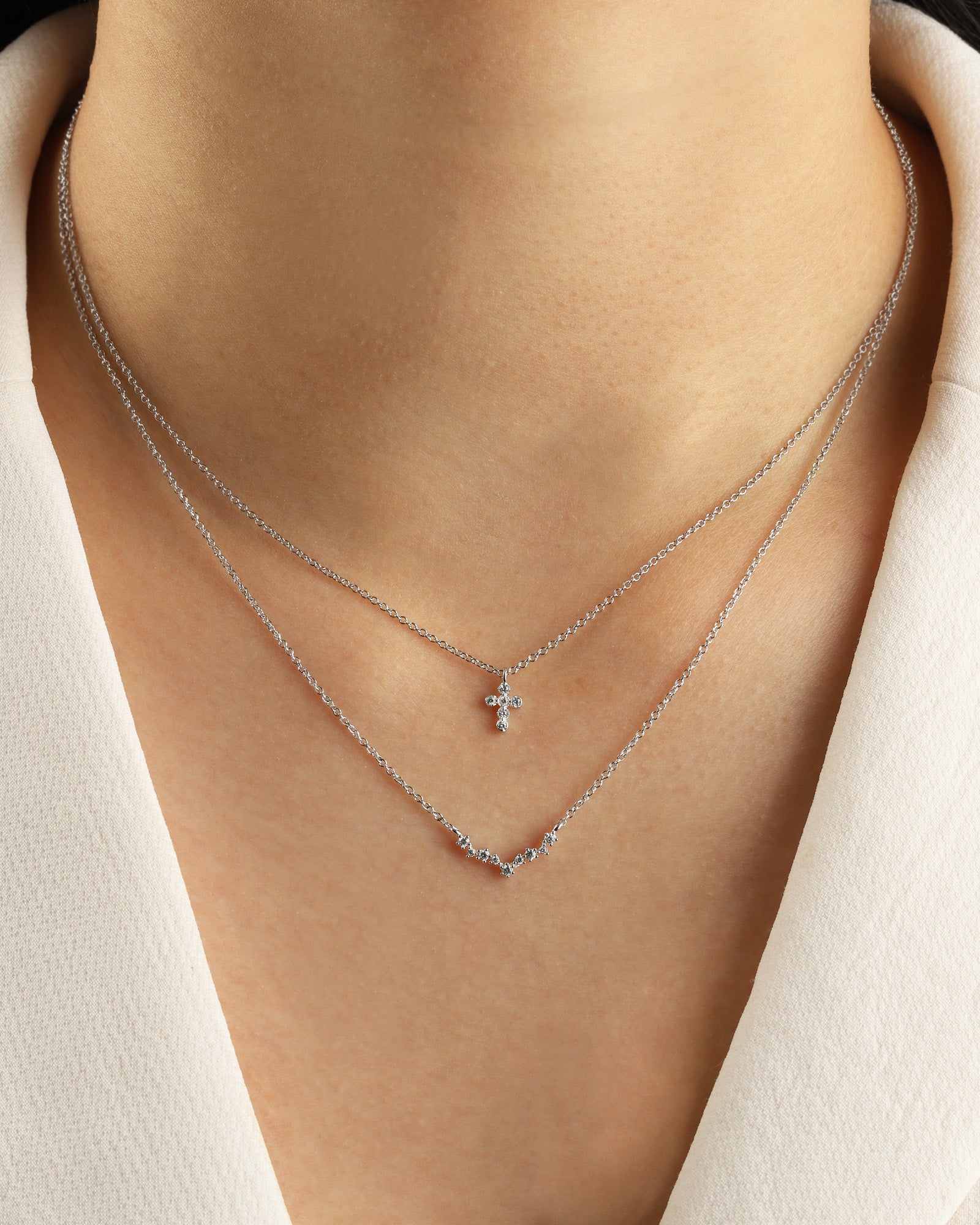 Quiet Icon-Cross Bezel CZ Necklace-Necklaces-Blue Ruby Jewellery-Vancouver Canada