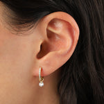 Quiet Icon-Pavé Float CZ Drop Huggies-Earrings-Blue Ruby Jewellery-Vancouver Canada