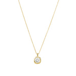 Quiet Icon-Round CZ Prong Bezel Necklace-Necklaces-14k Gold Vermeil, Cubic Zirconia-Blue Ruby Jewellery-Vancouver Canada
