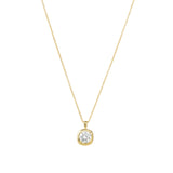 Quiet Icon-Round CZ Prong Bezel Necklace-Necklaces-14k Gold Vermeil, Cubic Zirconia-Blue Ruby Jewellery-Vancouver Canada